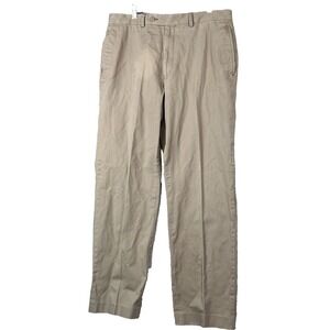 Lauren Ralph Lauren Mens 34x32 Flat Front Khaki Pants 100% Cotton Classic Fit